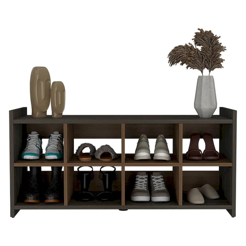 Range-chaussures, Huit paires de chaussures, Fini espresso carbone/acajou