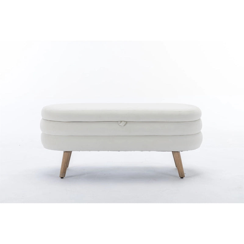 Banc de rangement en velours