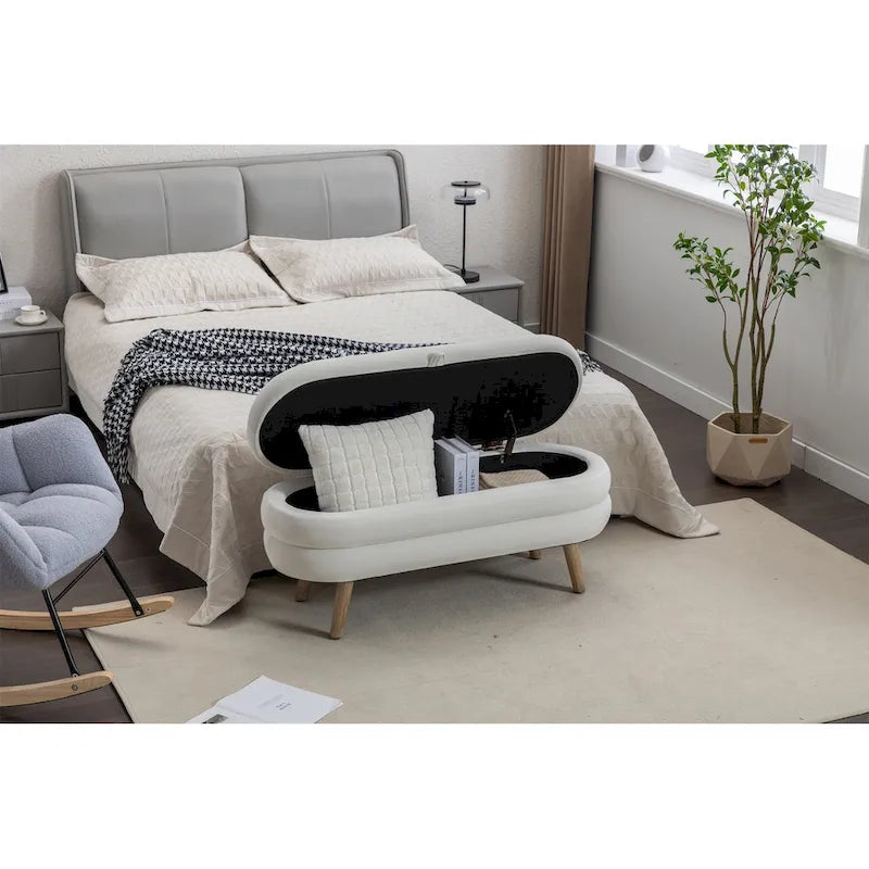 Banc de rangement en velours