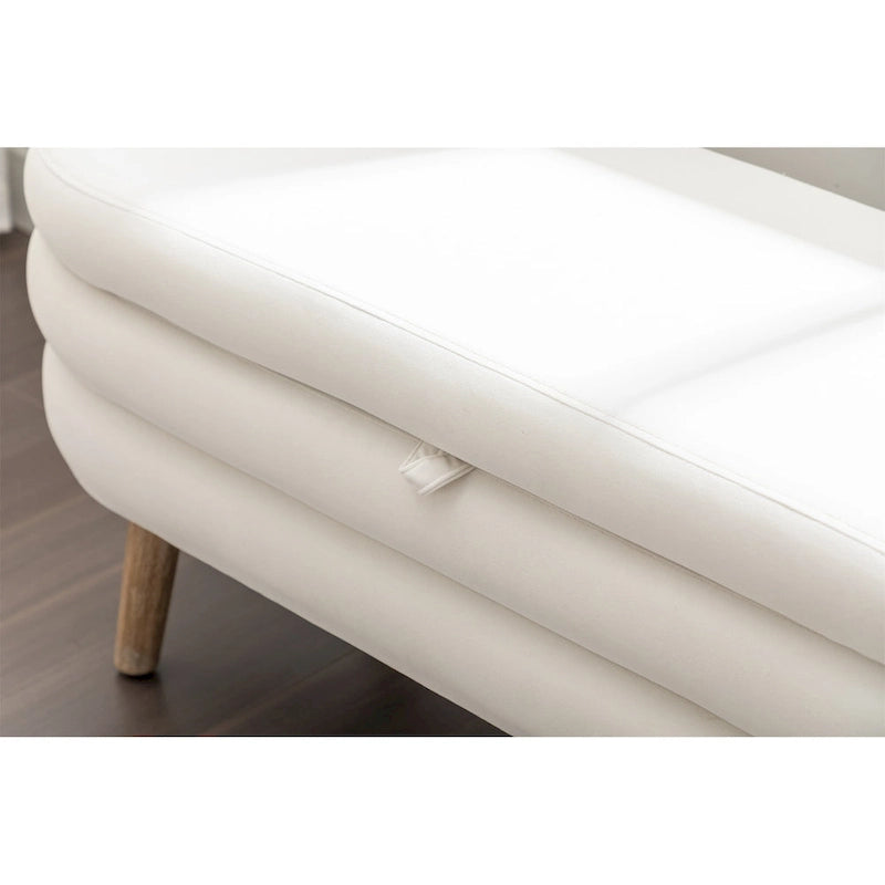 Banc de rangement en velours
