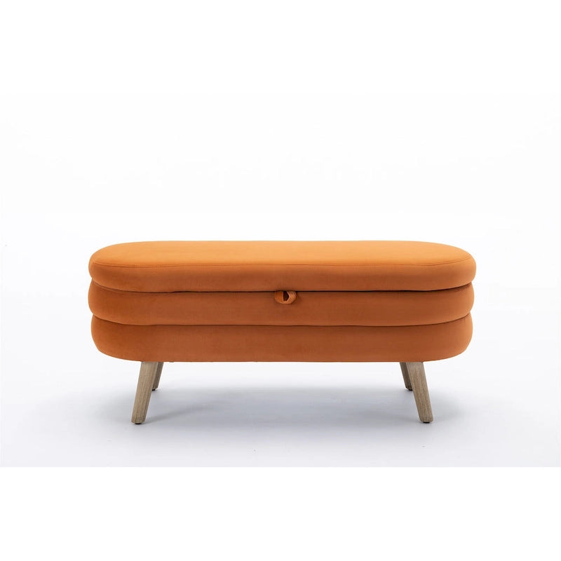 Banc de rangement en velours