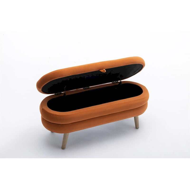 Banc de rangement en velours