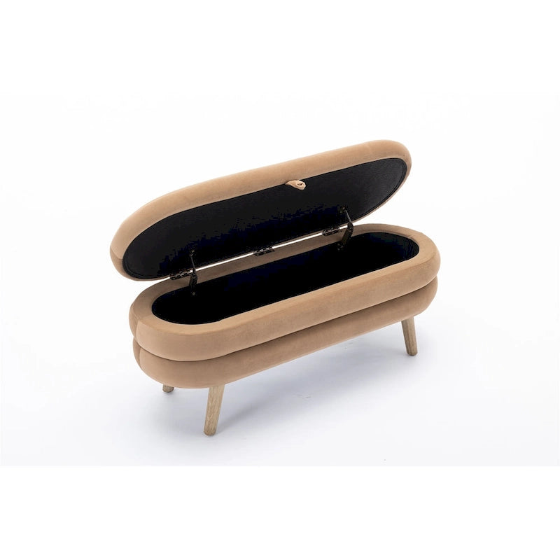 Banc de rangement en velours