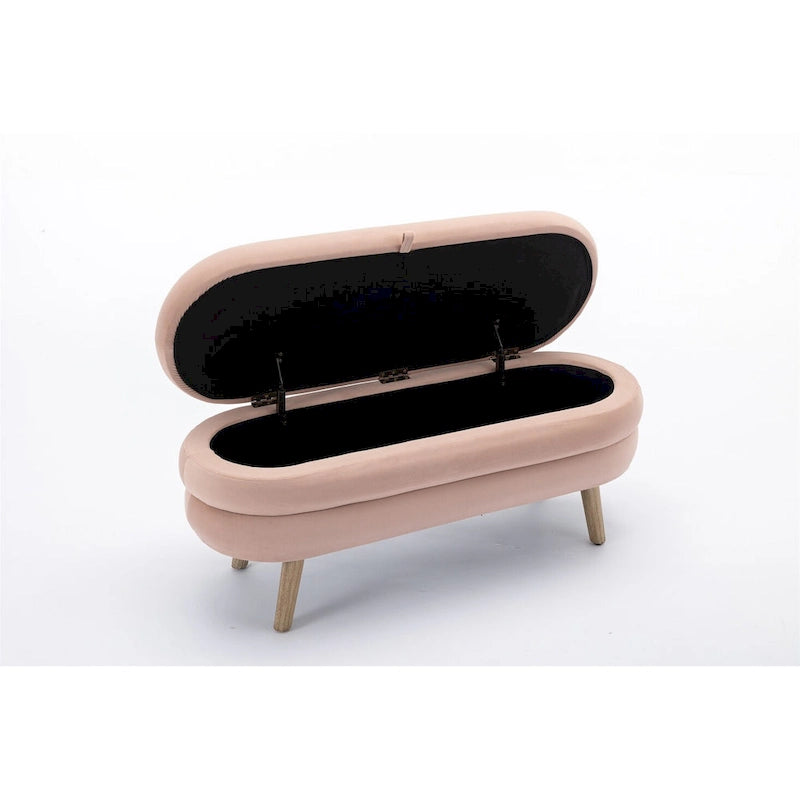 Banc de rangement en velours