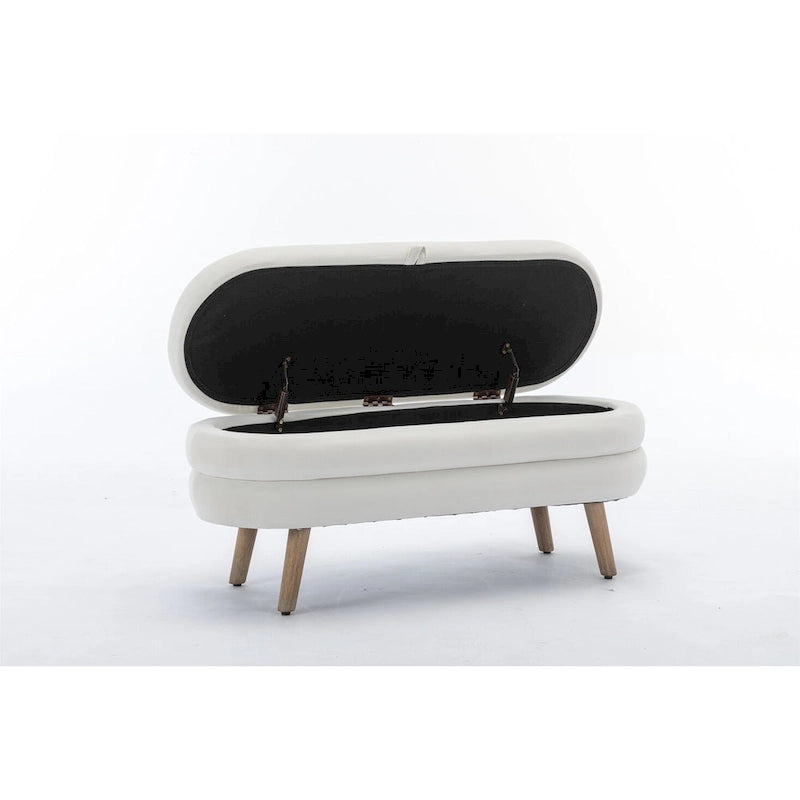 Banc de rangement en velours