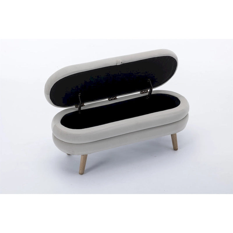 Banc de rangement en velours