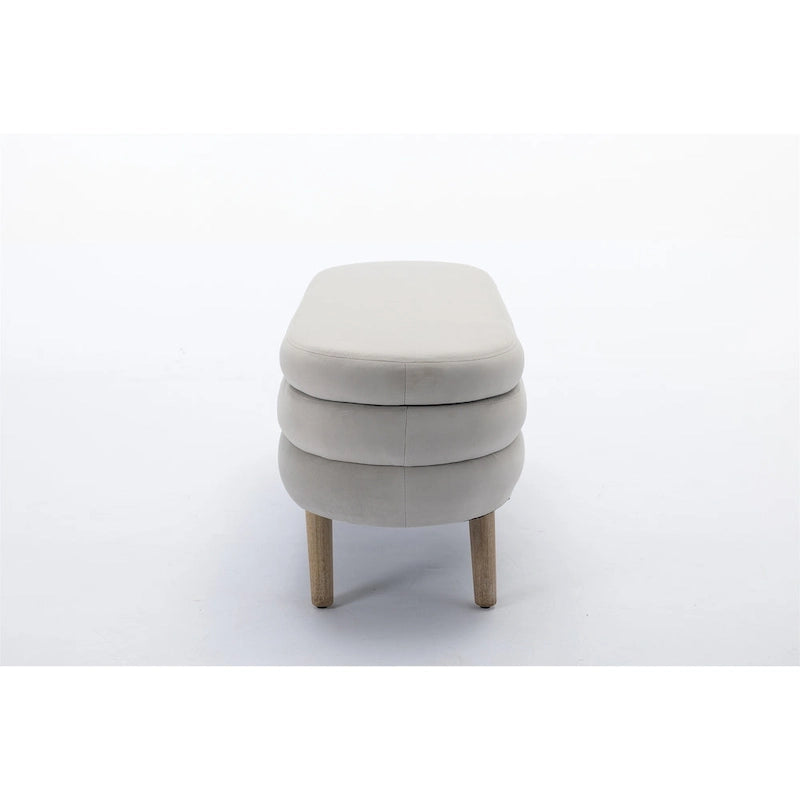 Banc de rangement en velours