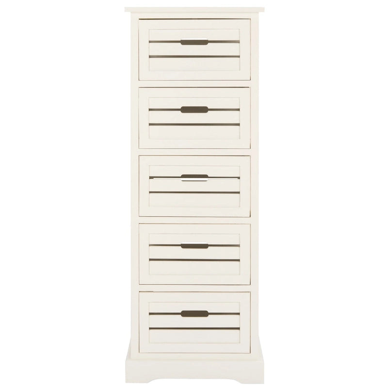 Meuble de rangement 5 tiroirs crème - 16,5 x 12,6 x 46,5 - 17Lx13Px47H