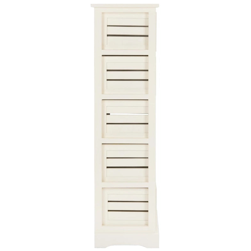 Meuble de rangement 5 tiroirs crème - 16,5 x 12,6 x 46,5 - 17Lx13Px47H