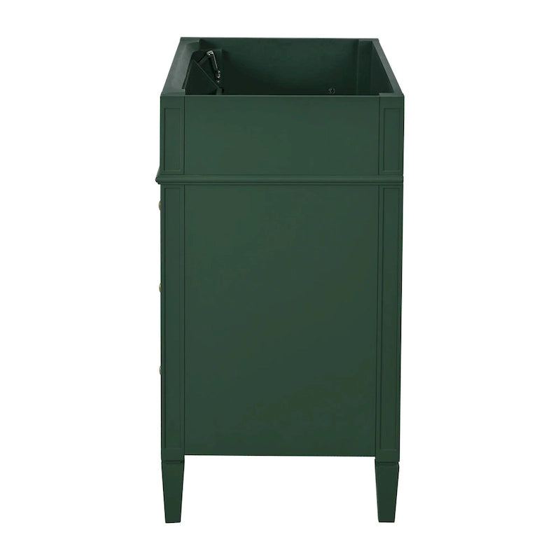 Meuble-lavabo de salle de bain de 91 cm sans lavabo, armoire de rangement de salle de bain moderne avec 2 tiroirs et un tiroir basculant, cadre en bois massif