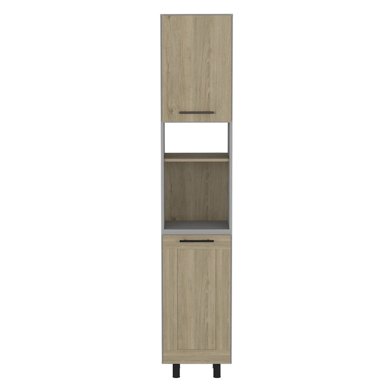 Garde-manger ou placard de rangement 82, en bois gris et chêne - 15,75' X '82,05' X '13,58