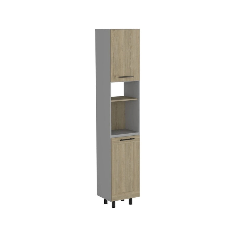 Garde-manger ou placard de rangement 82, en bois gris et chêne - 15,75' X '82,05' X '13,58