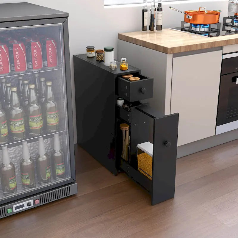 Meuble de rangement étroit pour toilettes avec - Voir les détails