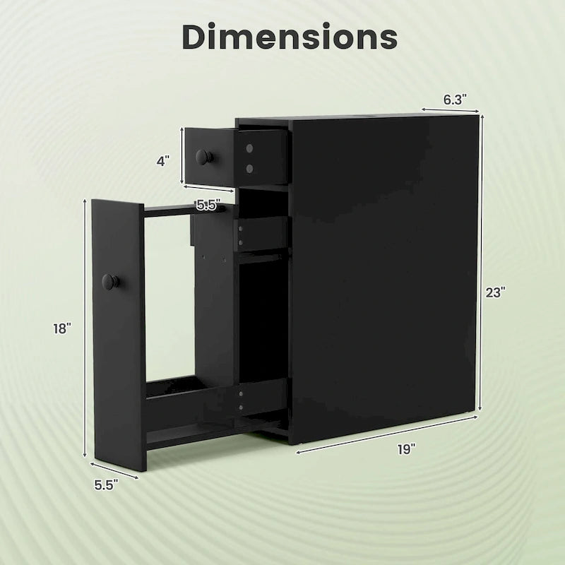 Meuble de rangement étroit pour toilettes avec - Voir les détails