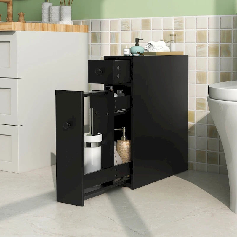 Meuble de rangement étroit pour toilettes avec - Voir les détails