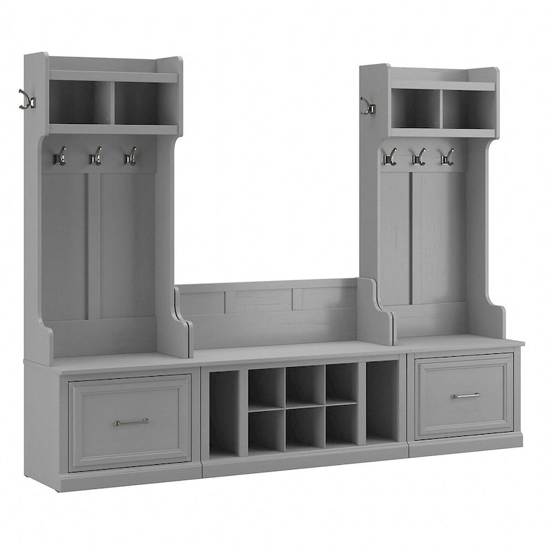 Porte-manteaux et banc à chaussures avec tiroirs par