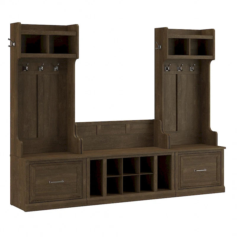 Porte-manteaux et banc à chaussures avec tiroirs par