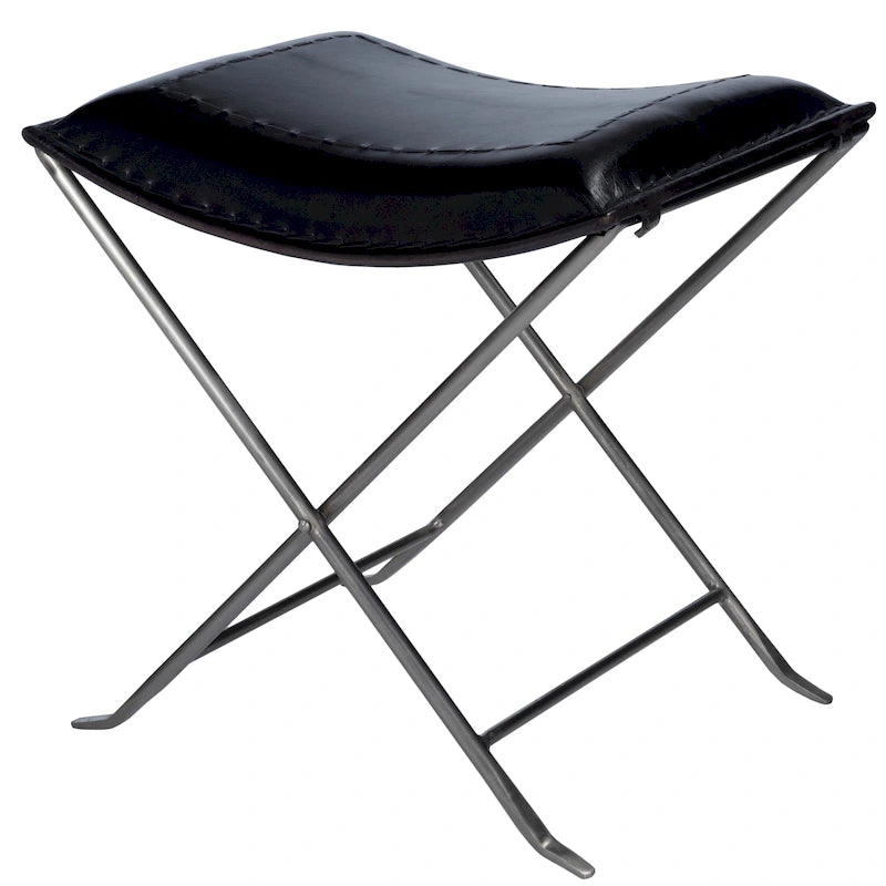 Tabouret en cuir fait main