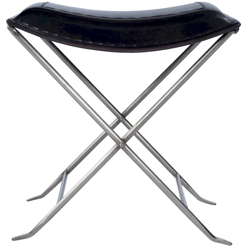 Tabouret en cuir fait main