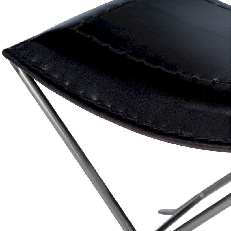 Tabouret en cuir fait main