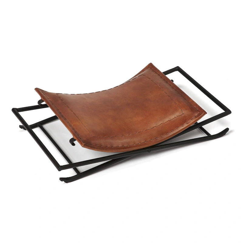Tabouret en cuir fait main
