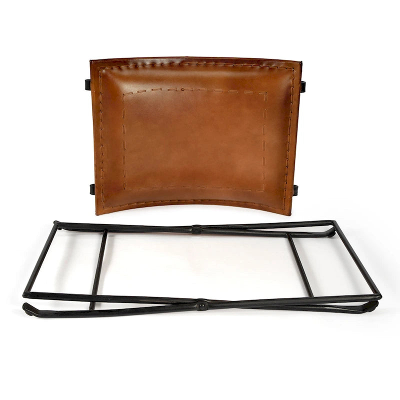 Tabouret en cuir fait main