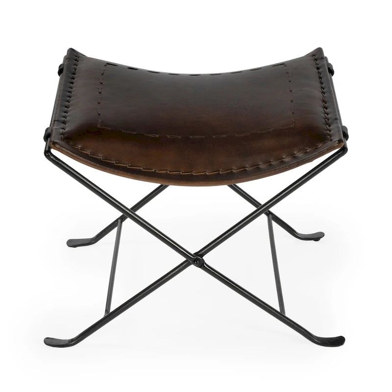 Tabouret en cuir fait main