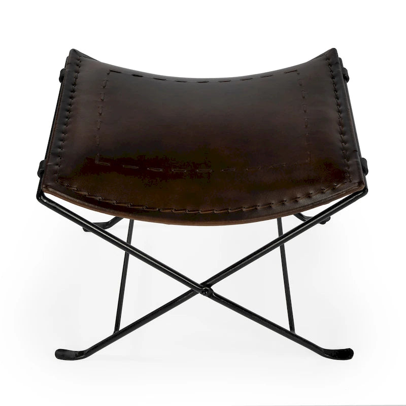 Tabouret en cuir fait main