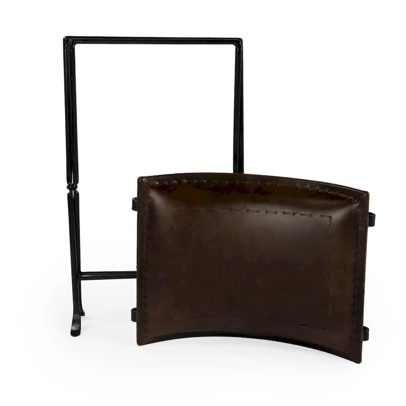 Tabouret en cuir fait main