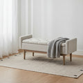 Banc de rangement contemporain beige/marron – 50L x 18P x 18H