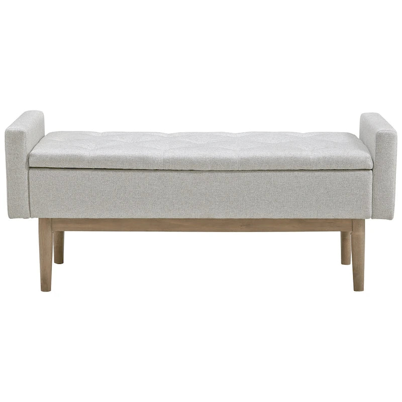 Banc de rangement contemporain beige/marron – 50L x 18P x 18H