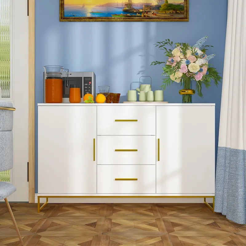 Buffet crédence à deux portes et trois tiroirs de 47 po - 47,2 long.