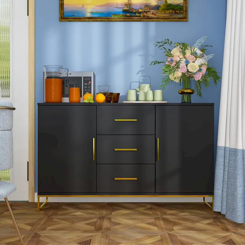 Buffet crédence à deux portes et trois tiroirs de 47 po - 47,2 long.