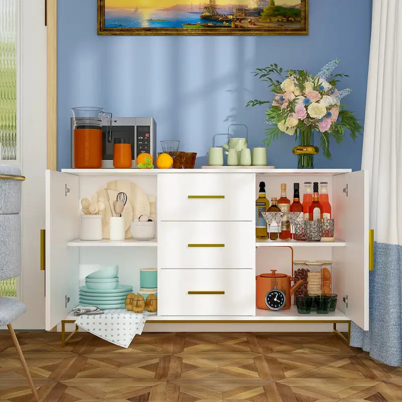 Buffet crédence à deux portes et trois tiroirs de 47 po - 47,2 long.
