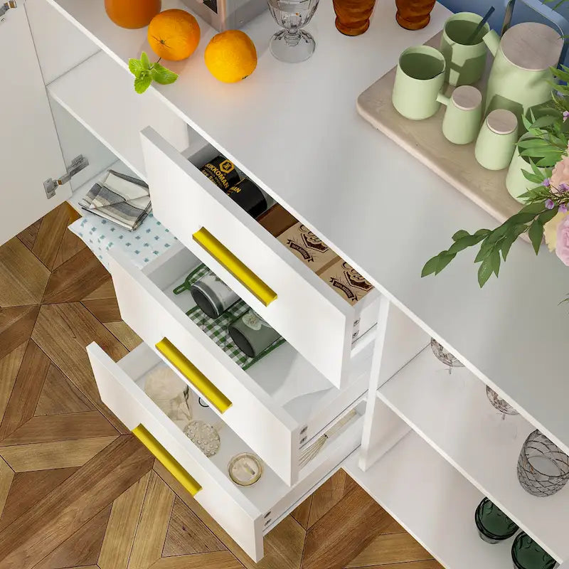 Buffet crédence à deux portes et trois tiroirs de 47 po - 47,2 long.