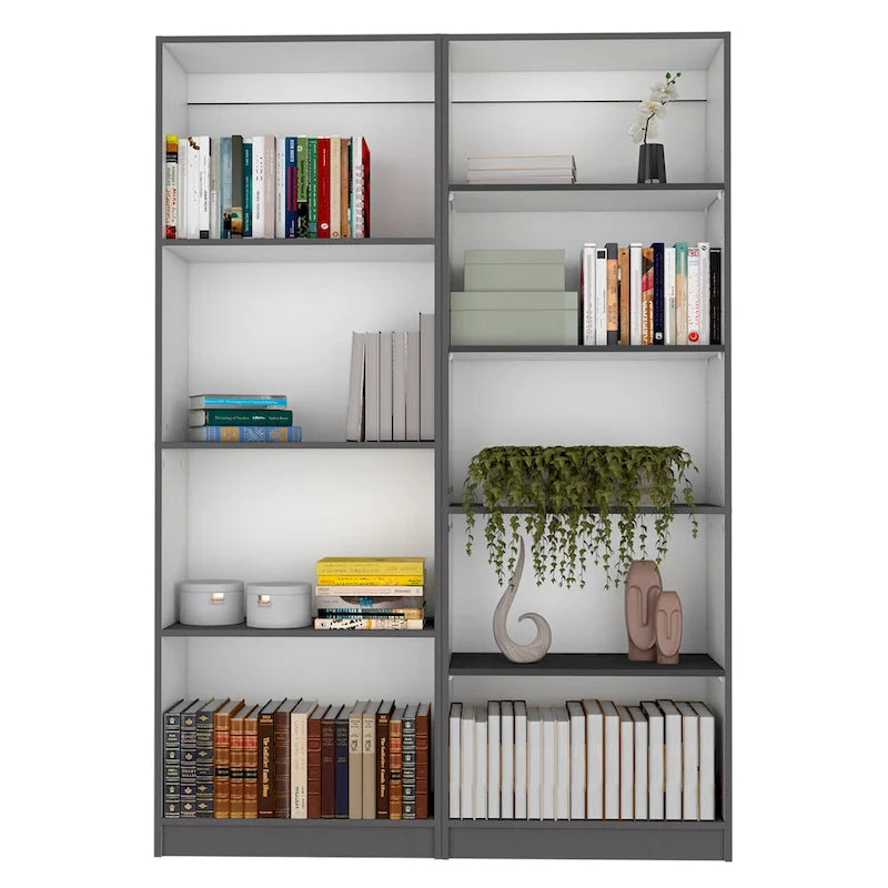 Lot de 2 bibliothèques larges à 5 étagères