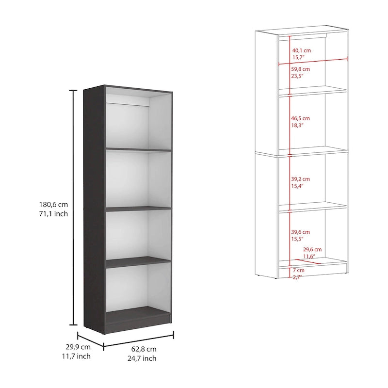Lot de 2 bibliothèques larges à 5 étagères