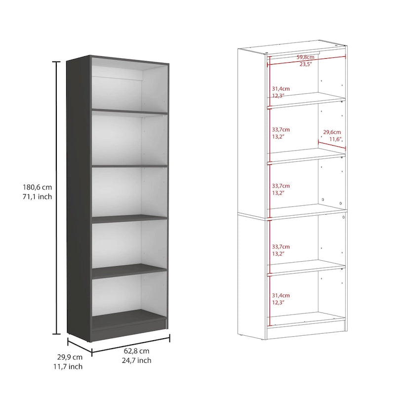 Lot de 2 bibliothèques larges à 5 étagères