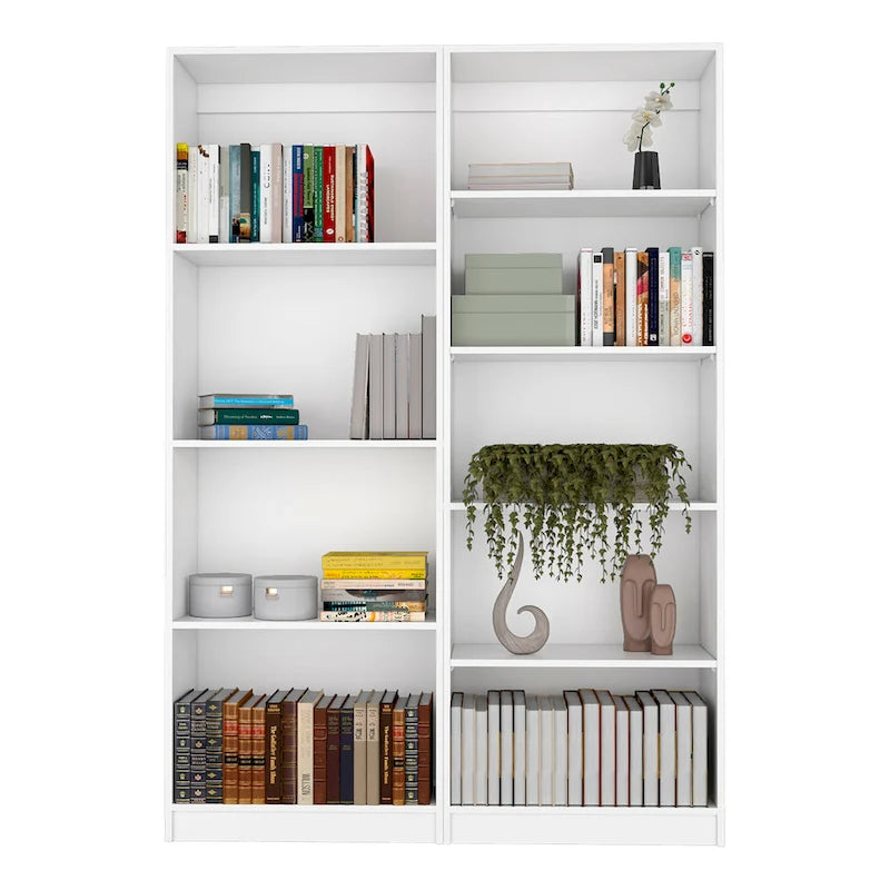 Lot de 2 bibliothèques larges à 5 étagères