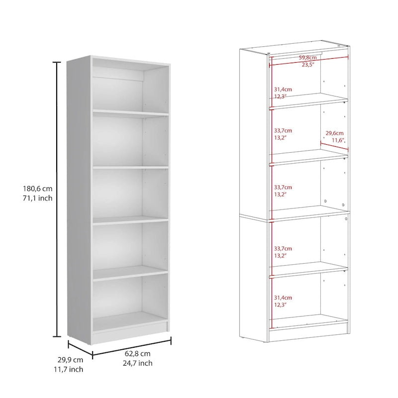 Lot de 2 bibliothèques larges à 5 étagères