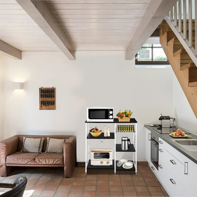 Étagère de Cuisine 35,5, Meuble de Rangement 3 Niveaux pour Micro-ondes, Marron Foncé