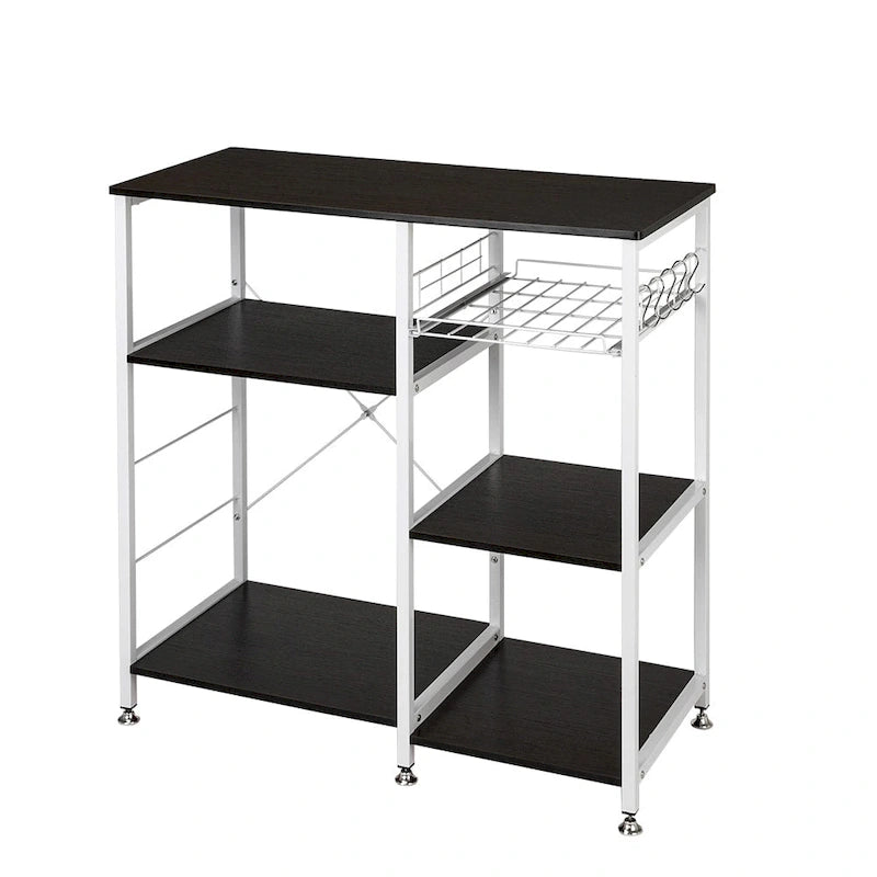 Étagère de Cuisine 35,5, Meuble de Rangement 3 Niveaux pour Micro-ondes, Marron Foncé