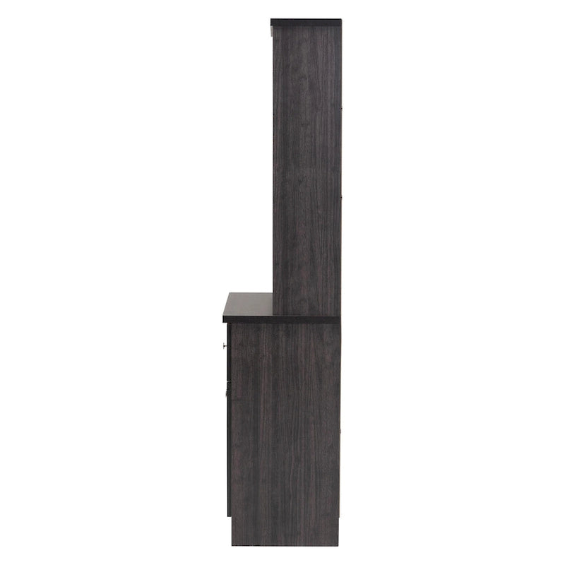 Rangement de cuisine traditionnel en bois brun foncé par