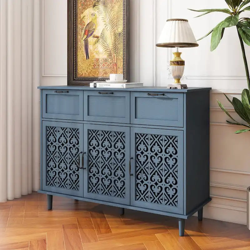 Meuble 3 portes 3 tiroirs American Furniture, adapté au salon