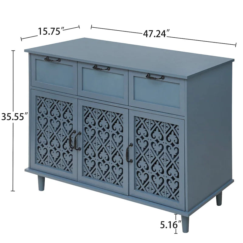 Meuble 3 portes 3 tiroirs American Furniture, adapté au salon