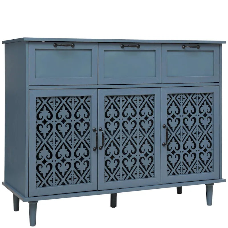 Meuble 3 portes 3 tiroirs American Furniture, adapté au salon