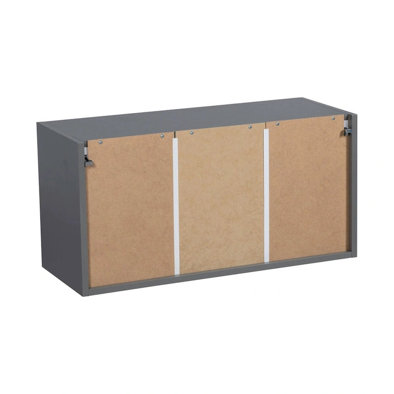 Meuble mural 24 x 18 - Deux portes - Gris - 24 x 18 x 12