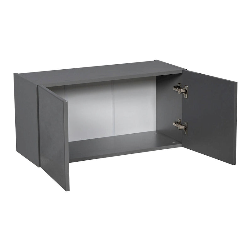 Meuble mural 24 x 18 - Deux portes - Gris - 24 x 18 x 12