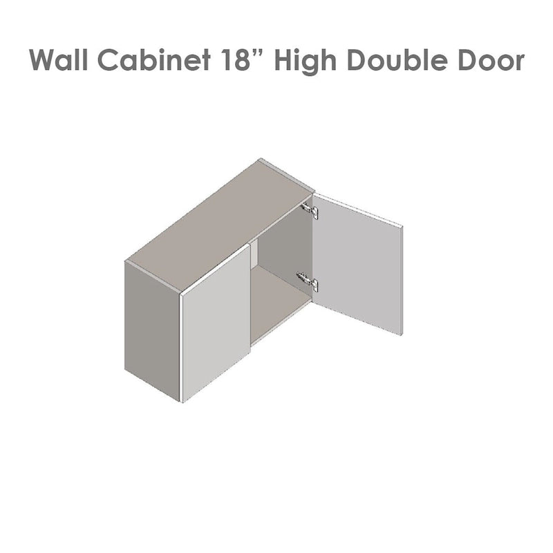 Meuble mural 24 x 18 - Deux portes - Gris - 24 x 18 x 12