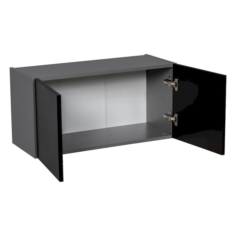 Meuble mural 24 x 18 - Deux portes - Gris - 24 x 18 x 12